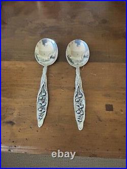 Two Whiting Gorham Sterling Silver Lily of the Valley Bullion/Gumbo Spoons