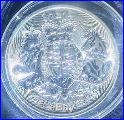 UK BRITANNIA 2 Pounds 2019 ROYAL ARMS 1oz SOLID PURE. 999 SILVER Bullion Coin