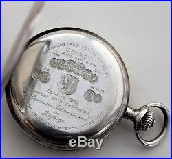 ULYSSE NARDIN POCKET WATCH FULL HUNTER SOLID SILVER 50MM Working Perfectly
