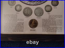 VINTAGE 20TH CENTURY COIN SET in NEW SOLID WOOD 11 X 14 FRAME WithMUSEUM GLASS