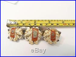 Vintage Toshikane Elephant Circus Parade Solid Silver Japan Bracelet Bangle