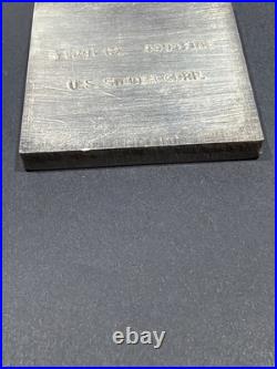 VINTAGE U. S. Silver Corp 5 OZ. 999 FINE SILVER BAR. 2x2 Square Extruded