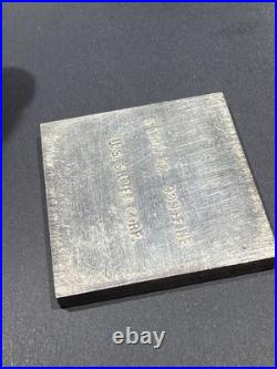 VINTAGE U. S. Silver Corp 5 OZ. 999 FINE SILVER BAR. 2x2 Square Extruded