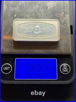 VTG1971 Franklin Mint First National State 1000 Grains Solid Sterling Silver Bar