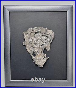 VTG Italian IPZS Silver 999 Art Sculpture Bullion Woman Face Wall Mask Signed