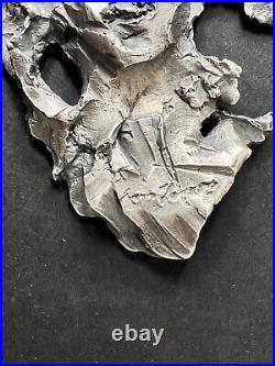 VTG Italian IPZS Silver 999 Art Sculpture Bullion Woman Face Wall Mask Signed