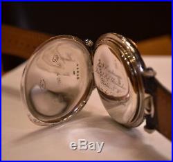 Vacheron Constantin antique men's wristwatch solid silver black enamel niello