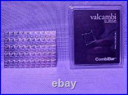 Valcambi Suisse Combibar 50x1g 0.999 Solid Silver Bullion Bars. Free Shipping