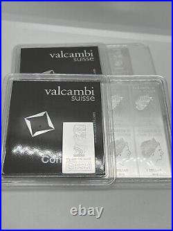 Valcambi Suisse cooks island Combibar 10x10g. 999 Solid Silver Bullion Bar pack