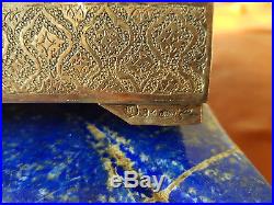 Very Rare Large Antique Solid 84 Persian Silver Box 627 G