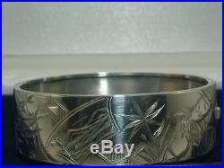 Victorian Circa 1880 Solid Silver Aesthetic Bangle Bracelet Sterling Nice