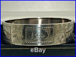 Victorian Circa 1880 Solid Silver Bangle Bracelet Sterling Excellent Condition