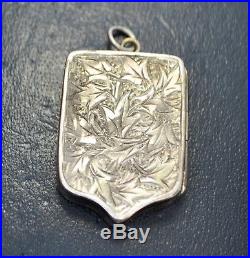 Victorian SOLID SILVER Unusual HORSE Engraved Double Sided Day & Night LOCKET