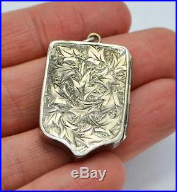 Victorian SOLID SILVER Unusual HORSE Engraved Double Sided Day & Night LOCKET