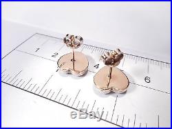 Victorian Solid Silver 9ct Gold Diamond Heart Earrings