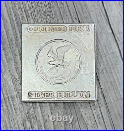 Vintage 10ozt. 999 Silver Square made by Silver Metals International, 1970's