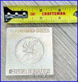 Vintage 10ozt. 999 Silver Square made by Silver Metals International, 1970's