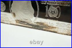 Vintage 1999 $100 Bill Proof. 999 Solid Fine Silver Washington Mint