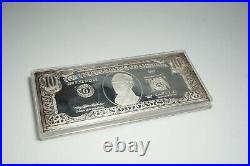 Vintage 1999 $10 Bill Proof. 999 Solid Fine Silver Washington Mint