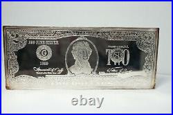 Vintage 1999 $2 Bill Proof. 999 Solid Fine Silver Washington Mint