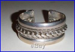 Vintage Bedouin Egyptian Siwa Solid Silver Heavy Cuff Bracelet 146 Grams