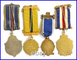 Vintage Collection of 4 Solid 925 Sterling Silver Medals 117 grams Complete