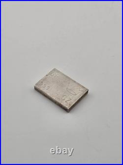 Vintage Crown Mint GR 1/2oz. 999 Silver Bar Square Ingot Extruded