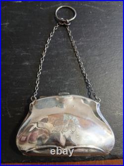 Vintage Edwardian Sterling Silver coin Purse 58grms, William Hair Haseler