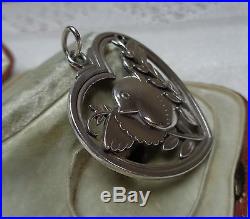 Vintage Georg Jenson 1933-1944 bird/heart pendant design no. 97 solid silver