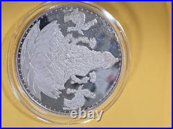 Vintage Hindu God. 999 Solid Silver Medal 100 GRAMS RARE Lily pad & Elephants