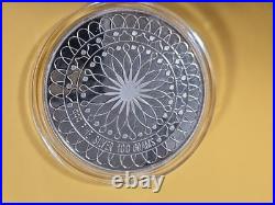 Vintage Hindu God. 999 Solid Silver Medal 100 GRAMS RARE Lily pad & Elephants