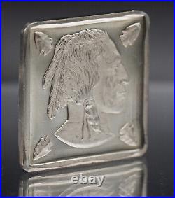 Vintage Indian Native American square shaped 1/4oz 999 FINE Silver bar C5395