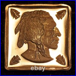 Vintage Indian Native American square shaped 1/4oz 999 FINE Silver bar C5395