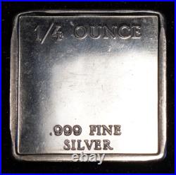 Vintage Indian Native American square shaped 1/4oz 999 FINE Silver bar C5395
