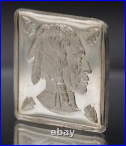 Vintage Indian Native American square shaped 1/4oz 999 FINE Silver bar C5395