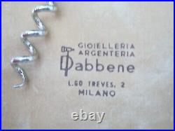 Vintage Italian Silver Handled Corkscrew Shaped Like Ingot / Bullion Bar