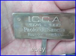 Vintage Italian Silver Handled Corkscrew Shaped Like Ingot / Bullion Bar