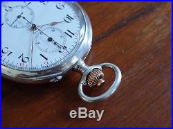 Vintage Longines pocket chronograph solid silver case amazing condition rare