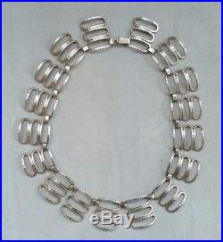 Vintage Mid Century Modernist Solid Sterling Silver 835 Necklace or Choker