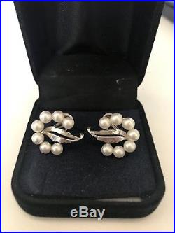 Vintage Mikimoto Pearl And Solid Silver Screw Back Earrings priced To Sell