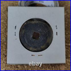 Vintage Old Coin Picture Coin Collector's Item Circular with Square Hole in Hold