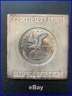 Vintage Silver Metals International 5ozt. 999 Silver Square Bullion Bar, Toned
