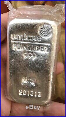 Vintage Solid 999 Silver Bar Naget BULLION One Kilo Grams 1000gr Umicore Bar