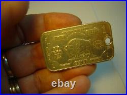 Vintage Solid Silver American One Ounce Buffalo Bullion Bar! Rare-used Condition