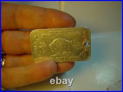 Vintage Solid Silver American One Ounce Buffalo Bullion Bar! Rare-used Condition