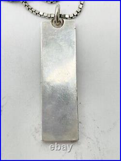 Vintage Solid Silver Ladies Ingot Bullion Half Oz Pendant And Necklace