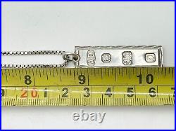 Vintage Solid Silver Ladies Ingot Bullion Half Oz Pendant And Necklace