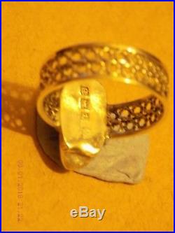 Vintage Solid Silver Skull Ring Memento Mori Hallmarked Birmingham 1951 size Q