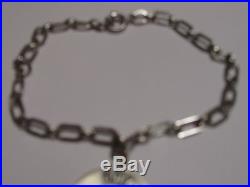 Vintage Solid Sterling Holy Communion Medal Starter Charm Bracelet 7 1/4