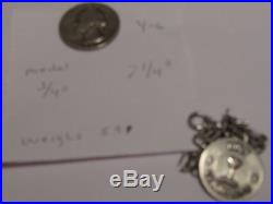 Vintage Solid Sterling Holy Communion Medal Starter Charm Bracelet 7 1/4